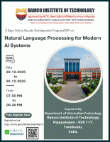 Five Days Online Faculty Development Program (FDP) on “Natural Language Processing for Modern AI Systems” 2025 Faculty Development Program Poster
